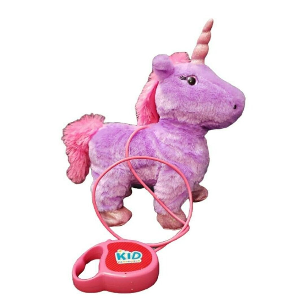 Kid Connection Walking Unicorn Pet Plush 10" Purple Pink Tested Works